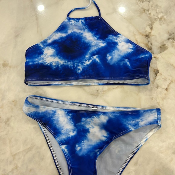 Blue Tie-Dye Bikini Set - Picture 1 of 3